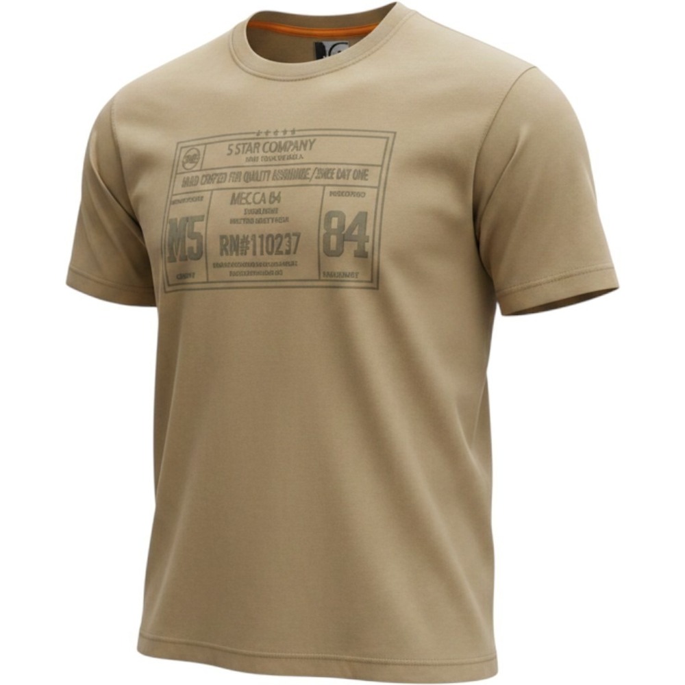Mecca 5 Star Company Graphic T-Shirt XXXL Tan Cotton Y2K Hip Hop Skater Tee